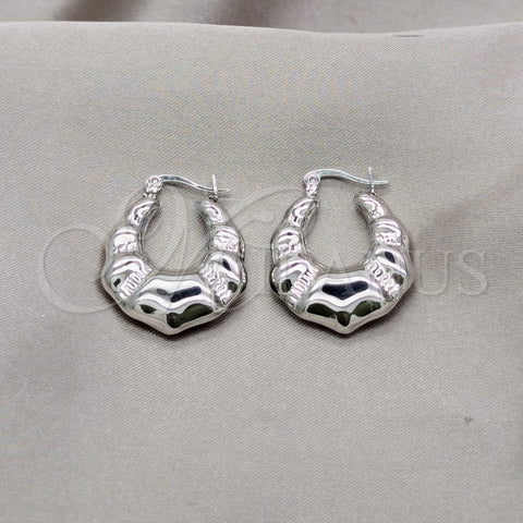 Stainless Steel Small Hoop, Hollow Design, Polished, Steel Finish, 02.63.2825.15