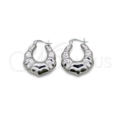 Stainless Steel Small Hoop, Hollow Design, Polished, Steel Finish, 02.63.2825.15 for wholesale, main product view