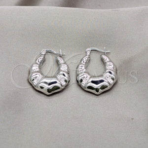 Stainless Steel Hoop Earrings — Small Hoop Hollow Design Polished 02.63. — main product view — SKU 160785 | Acero Inoxidable aretes de aro — aro pequeño Hollow diseño pulido 02.63. — SKU 160785