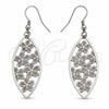Stainless Steel Large Hoop, Flower Design, Polished, Steel Finish, 02.63.2826