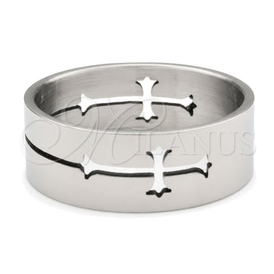 Stainless Steel Mens Ring, Dolphin Design, Polished, Steel Finish, 01.63.0619.07 (Size 7) for wholesale, main product view
