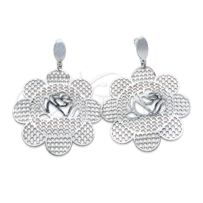 Stainless Steel Large Hoop, Flower Design, Polished, Steel Finish, 02.63.2827 for wholesale, main product view