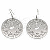 Stainless Steel Large Hoop, Flower Design, Polished, Steel Finish, 02.63.2828
