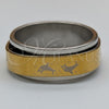 Stainless Steel Mens Ring, Butterfly and Dolphin Design, Polished, Two Tone, 01.63.0621.06 (Size 6)