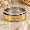 Stainless Steel Mens Ring, Scorpion and Double Design, Polished, Golden Finish, 01.63.0621.08 (Size 8)