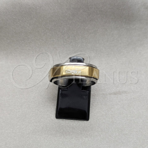 Stainless Steel Mens Ring, Scorpion and Double Design, Polished, Golden Finish, 01.63.0621.08 (Size 8)