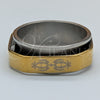 Stainless Steel Mens Ring, Fish and Heart Design, Polished, Golden Finish, 01.63.0622.08 (Size 8)