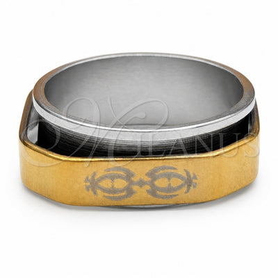 Stainless Steel Mens Ring, Fish and Heart Design, Polished, Golden Finish, 01.63.0622.08 (Size 8) for wholesale, main product view