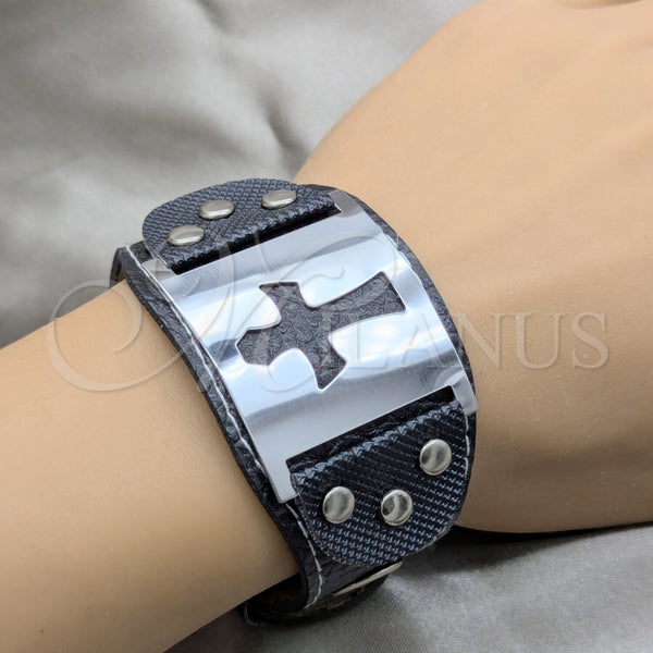 Stainless Steel Bracelet — Fancy Bracelet Cross Design Polished 03.63. 40 MM — alternate product view — SKU 160806 | Acero Inoxidable brazalete — elegante Bracelet cruz diseño pulido 03.63. 40 MM — SKU 160806