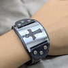 Stainless Steel Fancy Bracelet, Cross Design, Polished, Steel Finish, 03.63.22145.09 (40 MM Thickness, 9 Inches Length)