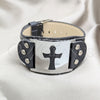 Stainless Steel Fancy Bracelet, Cross Design, Polished, Steel Finish, 03.63.22145.09 (40 MM Thickness, 9 Inches Length)
