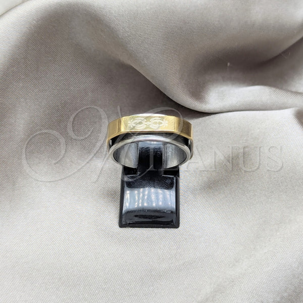 Stainless Steel Mens Ring, Feet Design, Polished, Golden Finish, 01.63.0622.09