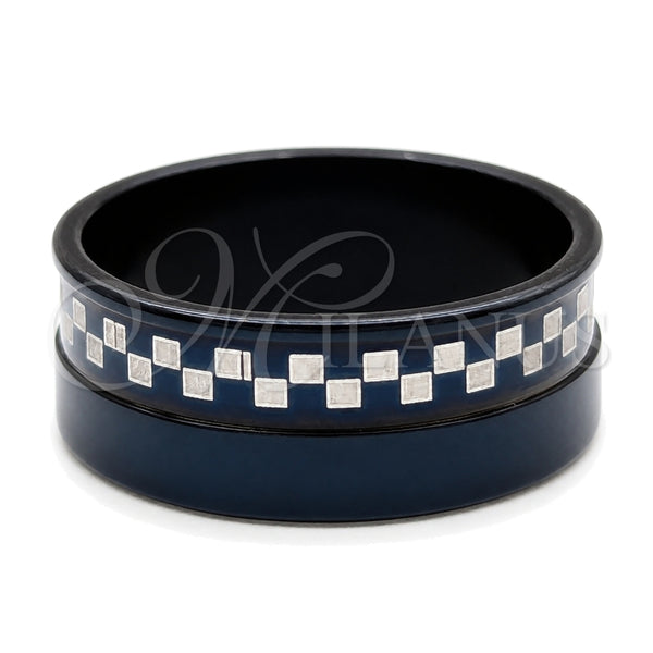 Stainless Steel Mens Ring, Polished, Black Rhodium Finish, 01.63.0623.07 (Size 7)