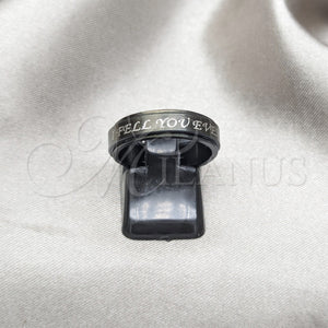 Stainless Steel Ring — Mens Ring Skull and Love Design Grey Enamel — main product view — SKU 160818 | Acero Inoxidable anillo — para hombre Ring calavera and Love diseño Grey Enamel — SKU 160818