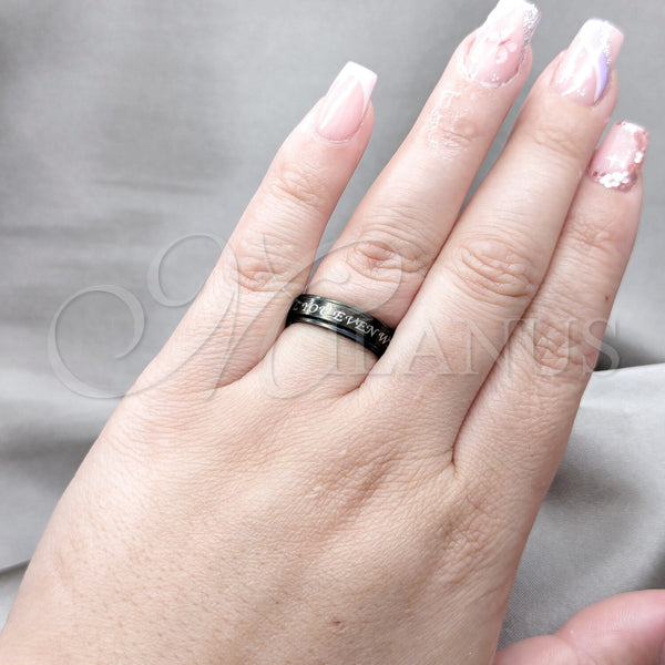 Stainless Steel Ring — Mens Ring Skull and Heart Design Grey Enamel — alternate product view — SKU 160819 | Acero Inoxidable anillo — para hombre Ring calavera and corazón diseño Grey Enamel — SKU 160819