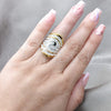 Stainless Steel Elegant Ring, with White Crystal, Polished, Steel Finish, 01.63.0627.06 (Size 6)