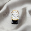 Stainless Steel Elegant Ring, with White Crystal, Polished, Steel Finish, 01.63.0627.06 (Size 6)