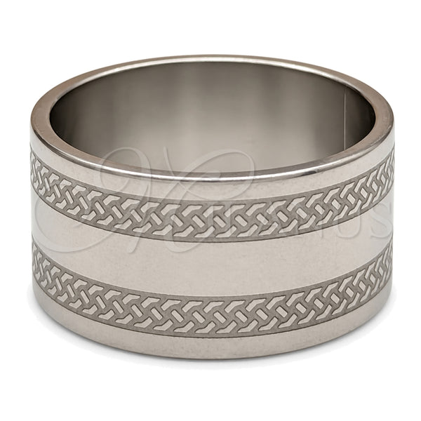 Stainless Steel Mens Ring, Polished, Steel Finish, 01.63.0632.07 (Size 7)