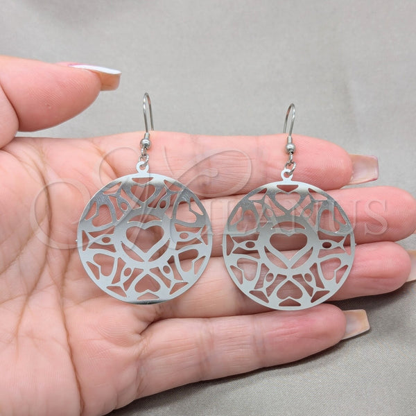 Stainless Steel Ring — Long Earring Heart Design Polished 02.63. — alternate product view — SKU 160841 | Acero Inoxidable anillo — largo Earring corazón diseño pulido 02.63. — SKU 160841