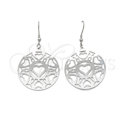 Stainless Steel Long Earring, Heart Design, Polished, Steel Finish, 02.63.2838 for wholesale, main product view