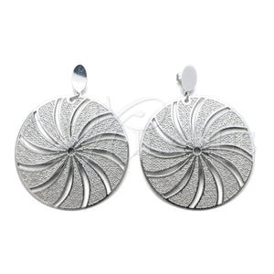 Stainless Steel Long Earring, Disco Design, Polished, Steel Finish, 02.63.2839