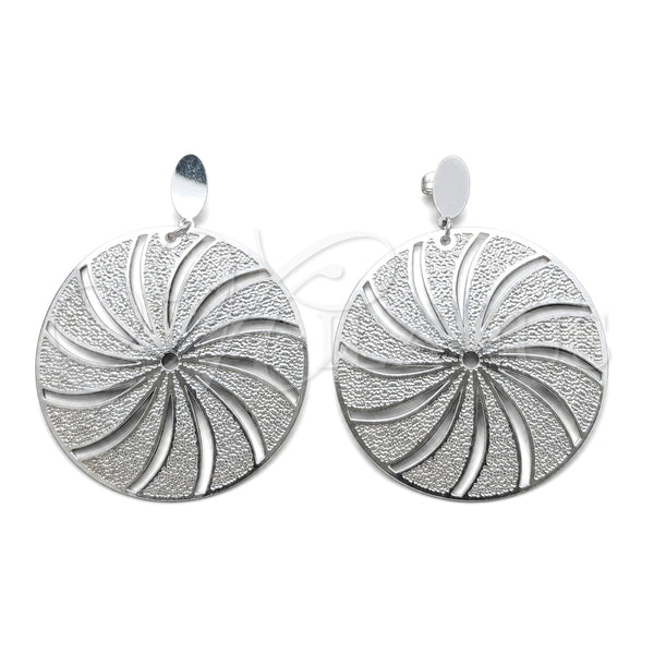 Stainless Steel Long Earring, Disco Design, Polished, Steel Finish, 02.63.2839