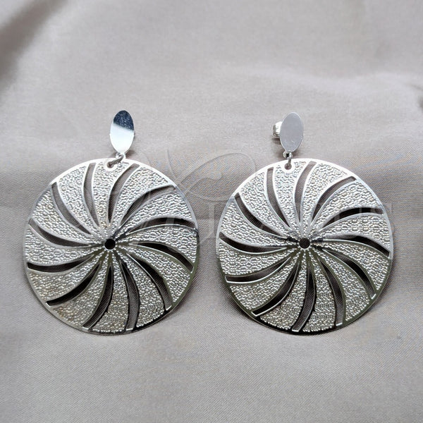 Stainless Steel Ring — Long Earring Disco Design Polished 02.63. — main product view — SKU 160842 | Acero Inoxidable anillo — largo Earring Disco diseño pulido 02.63. — SKU 160842