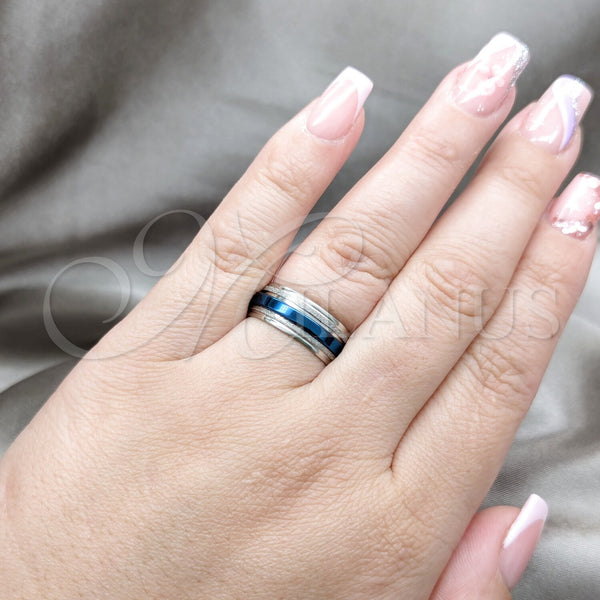 Stainless Steel Ring — Mens Ring Blue Enamel 01.63. Size 12 — alternate product view — SKU 160852 | Acero Inoxidable anillo — para hombre Ring Blue Enamel 01.63. Size 12 — SKU 160852