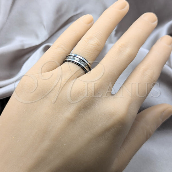 Stainless Steel Ring — Mens Ring Double Design Black Polished Black 01.63. — alternate product view — SKU 160860 | Acero Inoxidable anillo — para hombre Ring Double diseño negro pulido negro 01.63. — SKU 160860