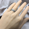 Stainless Steel Mens Ring, Double Design, Black Polished, Black Rhodium Finish, 01.63.0634.05 (Size 5)