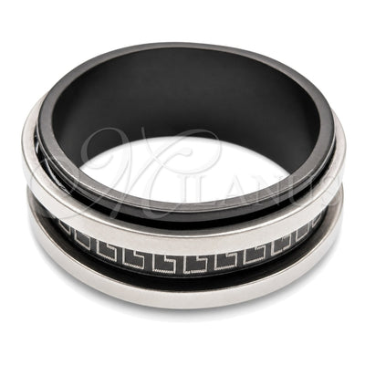Stainless Steel Mens Ring, Black Polished, Black Rhodium Finish, 01.63.0634.09 (Size 9) for wholesale, main product view