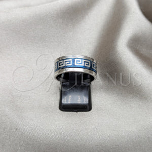 Stainless Steel Ring — Mens Ring Triple Design Blue Enamel 01.63. Size — main product view — SKU 160868 | Acero Inoxidable anillo — para hombre Ring triple diseño Blue Enamel 01.63. Size — SKU 160868