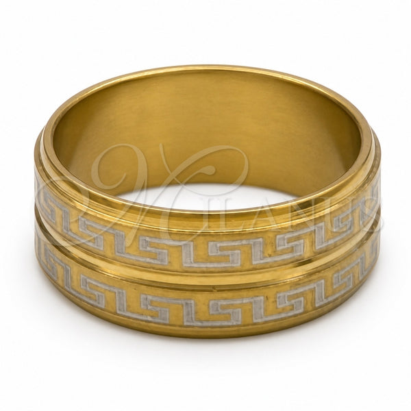 Stainless Steel Mens Ring, Polished, Golden Finish, 01.63.0636.07 (Size 7)