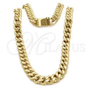 Stainless Steel Bracelet — Necklace and Bracelet Miami Cuban Design Polished 06.63. — main product view — SKU 160887 | Acero Inoxidable brazalete — Necklace and Bracelet Miami Cuban diseño pulido 06.63. — SKU 160887