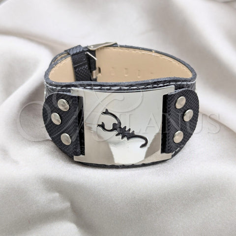 Stainless Steel Solid Bracelet, Scorpion Design, Polished, Steel Finish, 03.63.22146.09