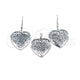 Stainless Steel Earring and Pendant Adult Set, Heart Design, Polished, Steel Finish, 10.63.0610