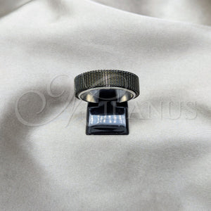 Stainless Steel Ring — Mens Ring Double Design Black Enamel 01.63. Size — main product view — SKU 160906 | Acero Inoxidable anillo — para hombre Ring Double diseño negro Enamel 01.63. Size — SKU 160906