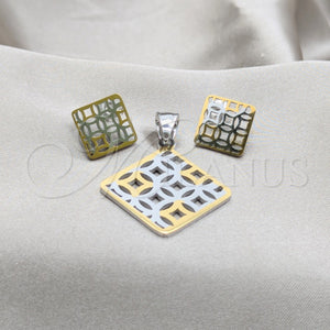 Stainless Steel Ring — Earring and Pendant Adult Set White Polished 10.63. — main product view — SKU 160912 | Acero Inoxidable anillo — Earring and Pendant Adult Set blanco pulido 10.63. — SKU 160912