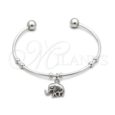 Stainless Steel Individual Bangle, Elephant Design, Polished, Steel Finish, 07.63.0208 (04 MM Thickness, One for wholesale, main product view