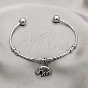 Stainless Steel Jewelry — Individual Bangle Elephant Design Polished 07.63. 04 MM — main product view — SKU 160913 | Acero Inoxidable joyería — Individual Bangle Elephant diseño pulido 07.63. 04 MM — SKU 160913