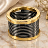 Stainless Steel Mens Ring, Spiral Design, Polished, Golden Finish, 01.63.0639.09 (Size 9)