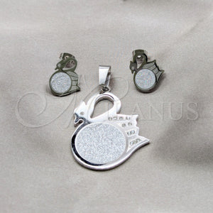 Stainless Steel Ring — Earring and Pendant Adult Set Swan Design with — main product view — SKU 160926 | Acero Inoxidable anillo — Earring and Pendant Adult Set Swan diseño with — SKU 160926