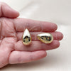 Oro Laminado Huggie Hoop, Gold Filled Style Teardrop Design, Polished, Golden Finish, 02.195.0367.18