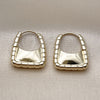 Oro Laminado Huggie Hoop, Gold Filled Style Purse and Lock Design, Polished, Golden Finish, 02.195.0368.20