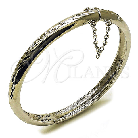 Rhodium Plated Individual Bangle, Diamond Cutting Finish, Rhodium Finish, 07.168.0015.06