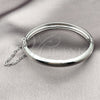 Rhodium Plated Individual Bangle, Polished, Rhodium Finish, 07.185.0020.1.05 (Thickness, Size 5 (2.50 Diameter))