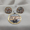 Stainless Steel Earring and Pendant Adult Set, Polished, Steel Finish, 10.63.0619