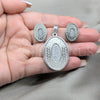 Stainless Steel Earring and Pendant Adult Set, Polished, Steel Finish, 10.63.0622