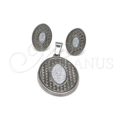 Stainless Steel Earring and Pendant Adult Set, Polished, Steel Finish, 10.63.0622 for wholesale, main product view
