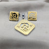 Stainless Steel Earring and Pendant Adult Set, White Polished, Steel Finish, 10.63.0627